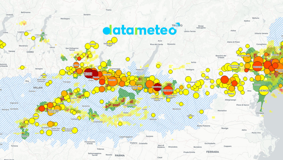 Grandine 11 maggio 2026: 289 comuni colpiti, sei supercelle GSI 5 dalla Lombardia al Friuli
